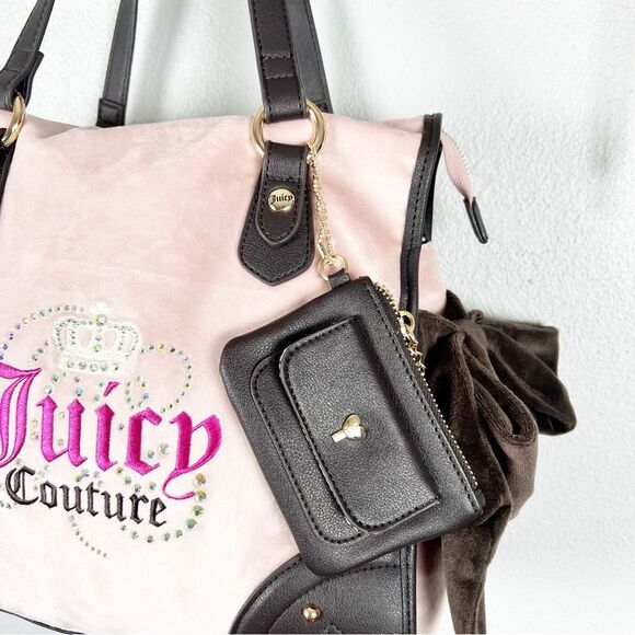 NWT Juicy Couture Dreamy Juicy Tote in Dusty Blush/Chocolate Y2K 90s - Picture 2 of 10